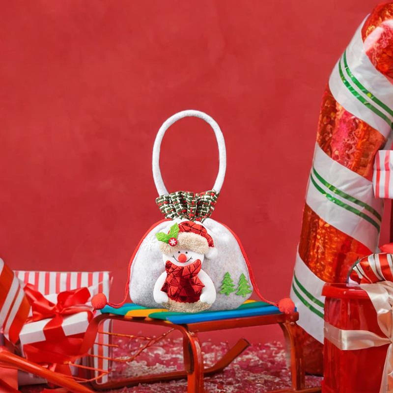 

Кукольный рождественский подарочный пакет Яблоко с завязкой для вечеринки Милый рождественский декор Многоразовый праздничный Snowman