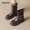 Augustine High-heeled Martin Boots New Autumn Thick-heeled Merard British Western Cowboy Boots
