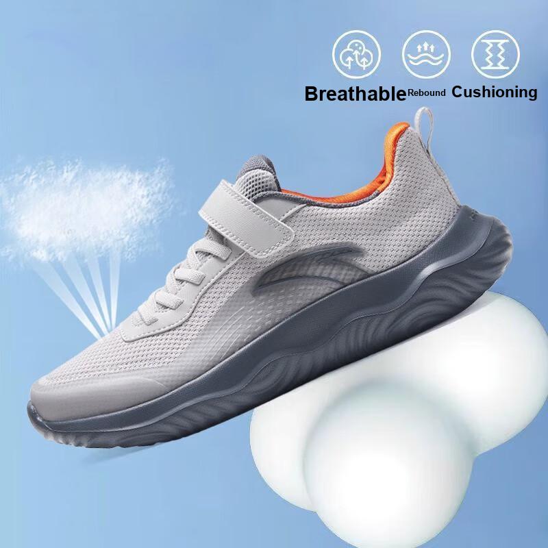 Anta Comfortable Versatile Non-Slip Wear-Resistant Low-Top Running Shoes Kids Sneaker Gray A312335534-3