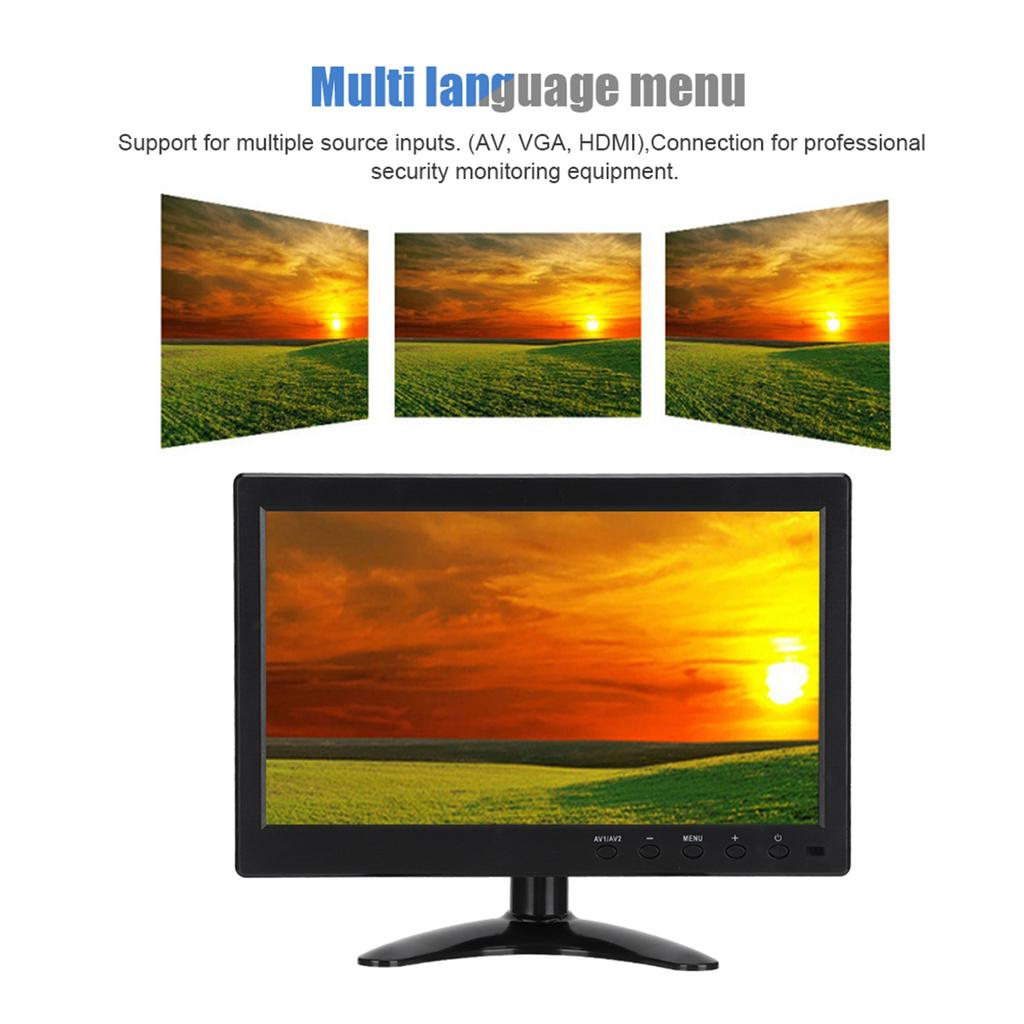10.1‑Inch HD 1080P Widescreen Display LCD Monitor with HDMI  VGA  BNC  AV Input (100‑240V)