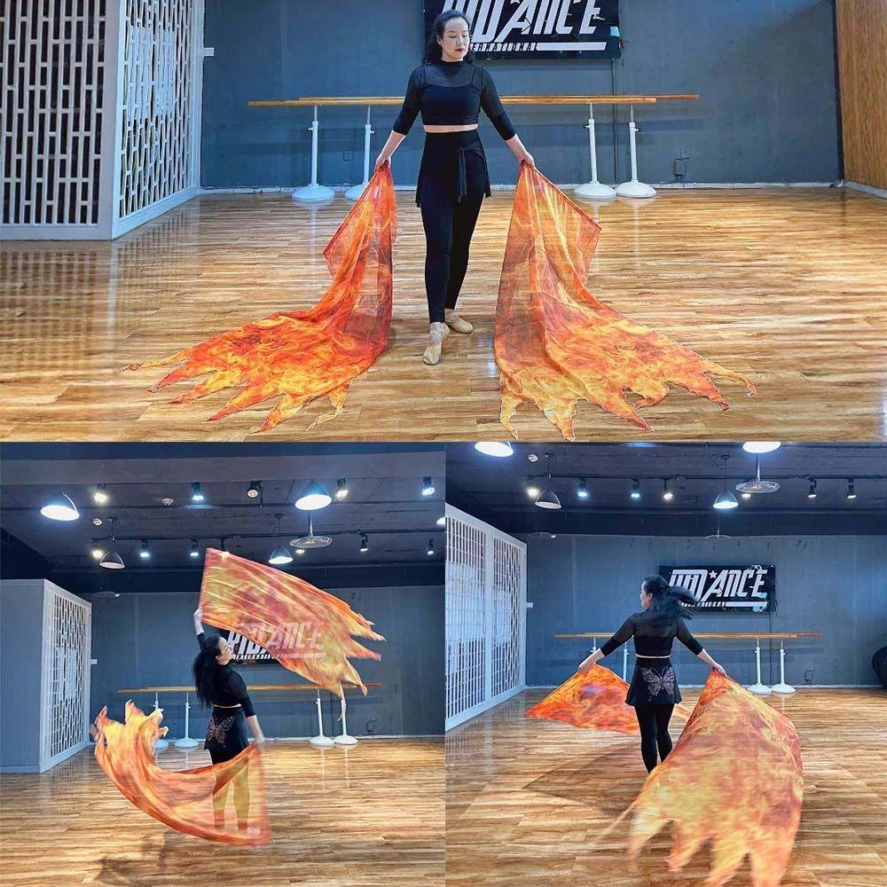 with Telescopic Sticks Belly Dance Accessories Props Multicolor Colorful Scarves Flag  Dance Party