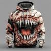 2025 Nuovo Felpa con Cappuccio Horror di Halloween con Stampa 3D Autunno e Inverno Pullover Moda Casual Top Essenziale per Feste di Vacanza da Uomo Regalo