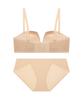 Elleuineoweeo Square Half-Cup Volume Bra And Panty Set - Skin