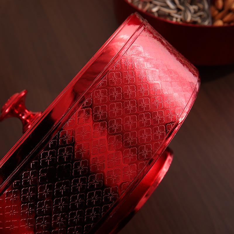 Rotating Nut and Candy Box with Lid – Multi-Compartment Fruit Tray for Weddings and Festivals