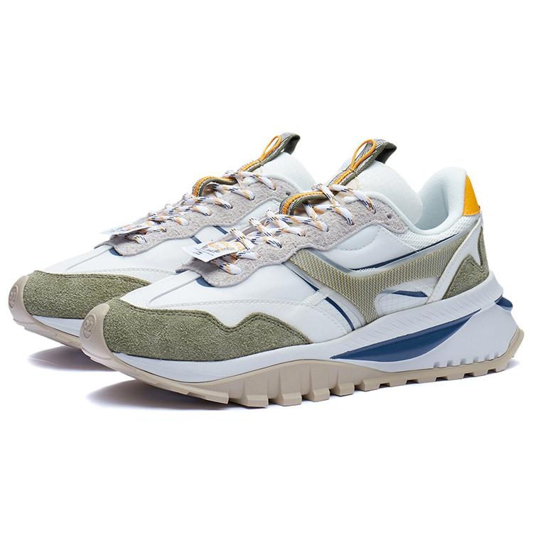 New LiNing Durable Breathable Low Top Casual Running Shoes Men's White Green AGCR445-3