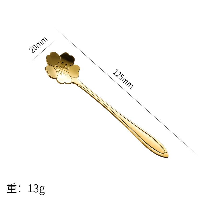 

Набор из 4 маленьких чайных ложек в виде цветка, длинная кофейная ложка, милая десертная ложка для мороженого, золотые столовые приборы, серебряная посуда из нержавеющей стали