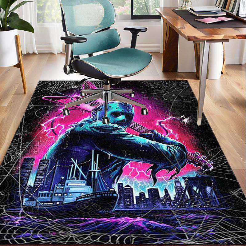 Horror Movie Characters Collage Office Rug Chair Mat, Game Carpet, Suitable for Front Door, Bedroom, Living Room, Desk, Holiday Gift
