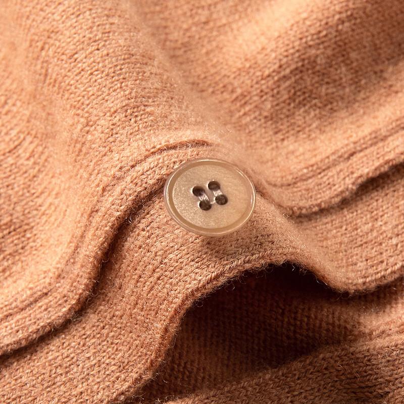 TUHUANG Women's Pure Wool V-Neck Cardigan Sweater