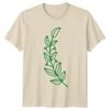 Hand Drawn Leaves TShirt Botanical Art Gardening Birthday Gift For Him And Her