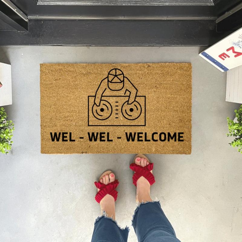 Personalized Coir Doormat Funny Outdoor Doormat Gift for DJ Modern Doormat Entryway Rug Front Door Mat Men New Home Gift