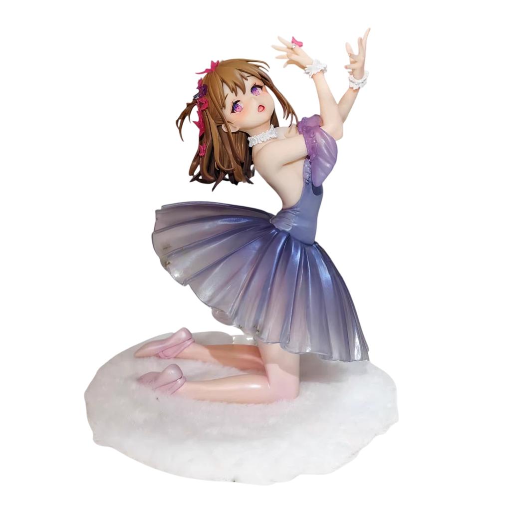 18cm/7inch Anime Girl Ballerina GK Figure Gray Gradient Dress Decor Ornament Collectible Model Gift for Anime Fans Home Decor