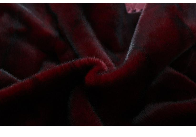 Petite Women's Thickened Faux Mink Fur Winter Coat for Middle-Aged and Elderly