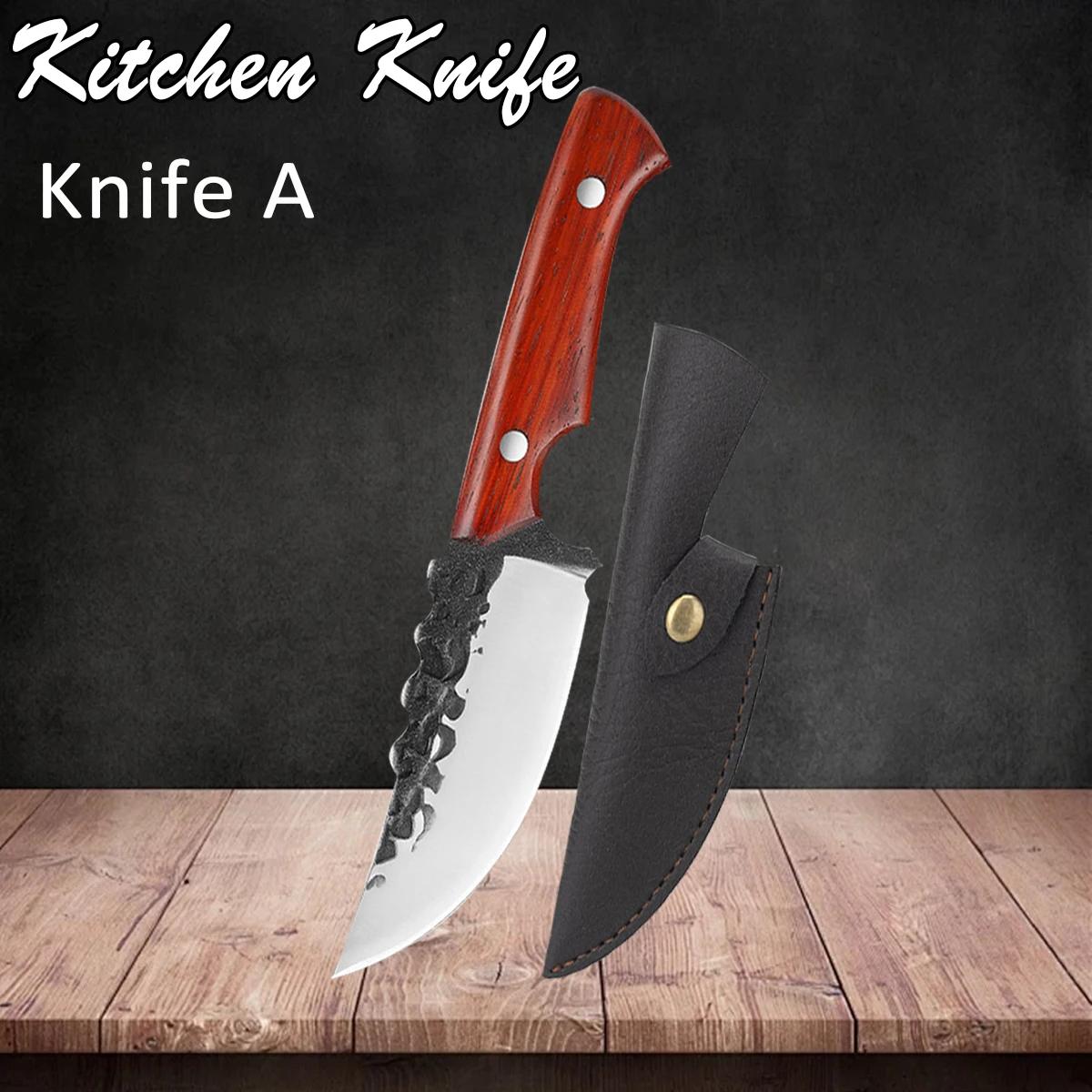 

Кухонные ножницы из нержавеющей стали, профессиональный нож для обвалки, выкованный вручную мясницкий нож-тесак, нож для барбекю с чехлом