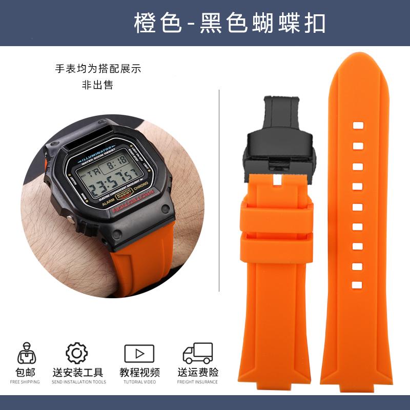 For G-SHOCK Casio GW6900 DW5600 GW-B5600 GM-5600 waterproof Raised silicone strap DW-5600 soft men's bracelet 24-16mm Convex