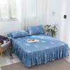 Fashion Home Pleated Dust Bed Cover with Bed Skirt Queen Size Fade Resistant Bedspread Soft Single Double Bedsheet No Pillowcase