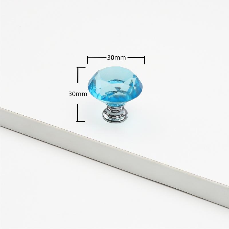 30mm Diamond Shape Design Crystal Glass Knobs Cupboard Drawer Pull Kitchen Cabinet Door Wardrobe Handles Hardware