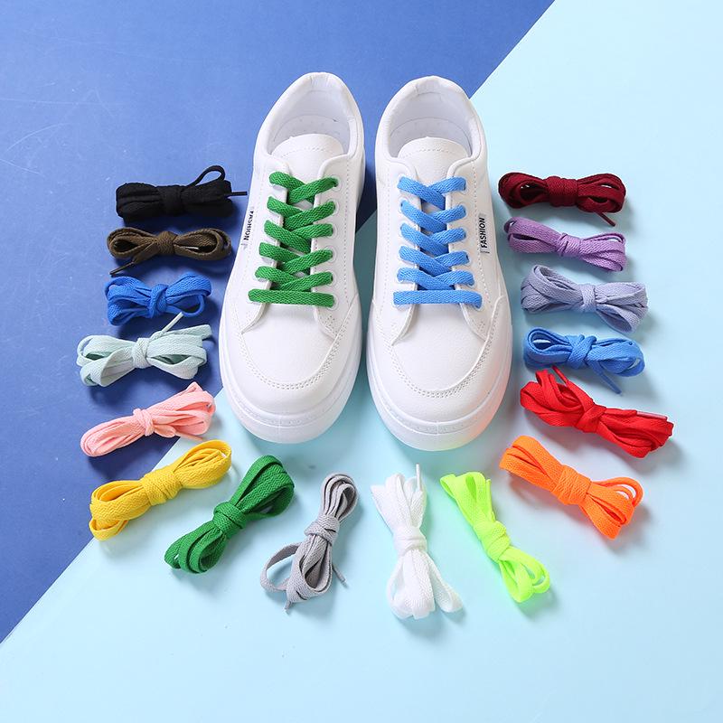 Single Layer Black & White Flat Shoelaces for Canvas Sneakers - Casual & Trendy Style