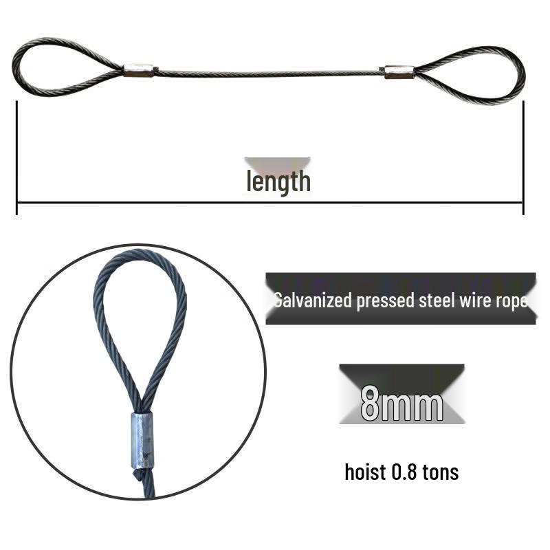 Galvanized Pressed Double Loop Wire Rope Sling