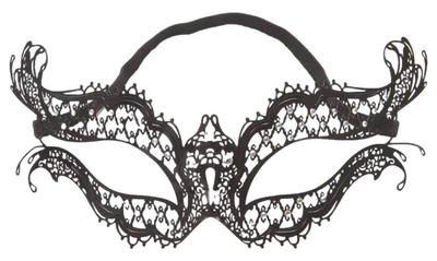 Aquamie Máscara Sexy Veneziana de Ferro para os Olhos Máscara Estilosa para Adultos, Máscara, Meio Rosto (Coração Negro)