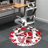 1pc Love Heart Print Carpet for Office Non-Slip, Round Carpet, Soft & Comfortable, Carpet for Office, Lightweight Round Floor Mat