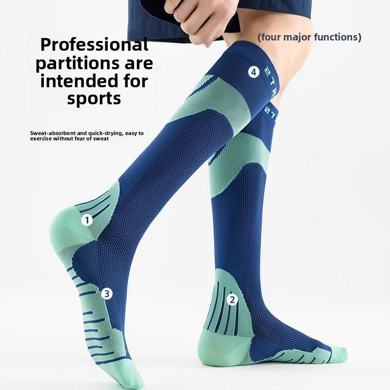 Women's Professional Fitness Running Exercise Cycling Yoga Thin Leg Mid Long Leg Socks