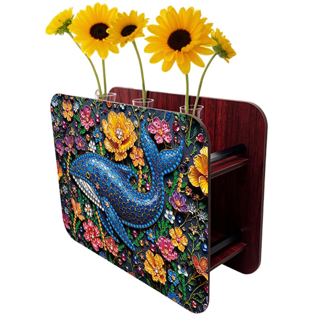 DIY Diamond Painting Wooden Tube Vase Two-Sided Pattern 5D DIY Vase Diamond Painting Kit for Adults Gift Idea Home Office Decor