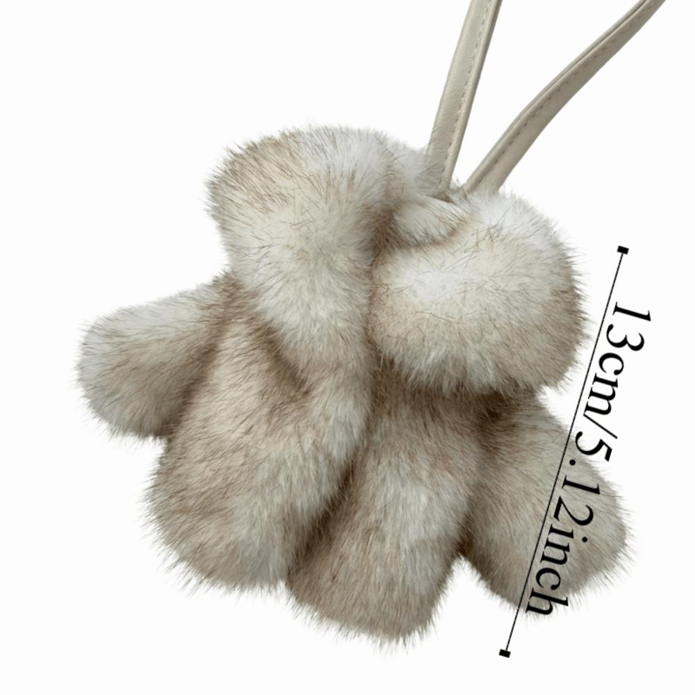 Unique Multipurpose Faux Rabbit Fur Keychain Clothing-Shaped Soft Fluffy Pendant Key Ring Cute Small Size Bag Charm Women