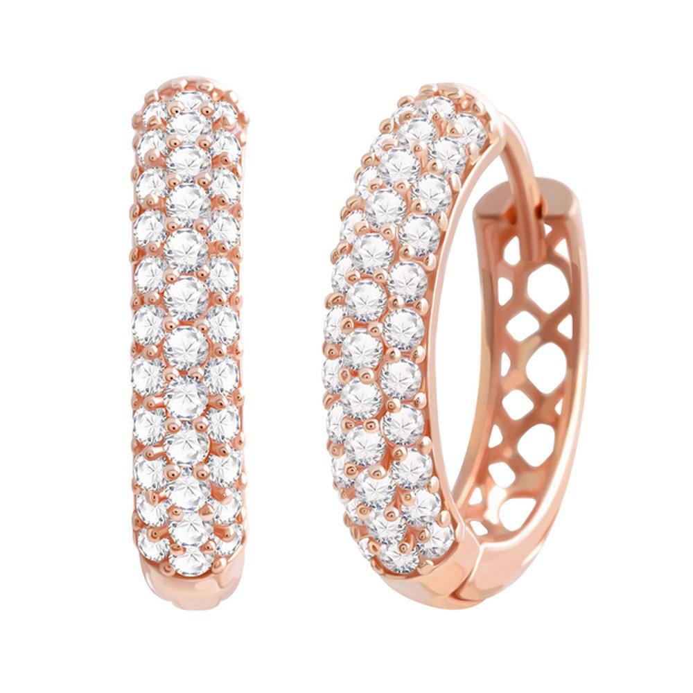 [] 14K Gold Filled Pin Earrings Ava Women's Fashion Daily Simple One-Touch Earrings
