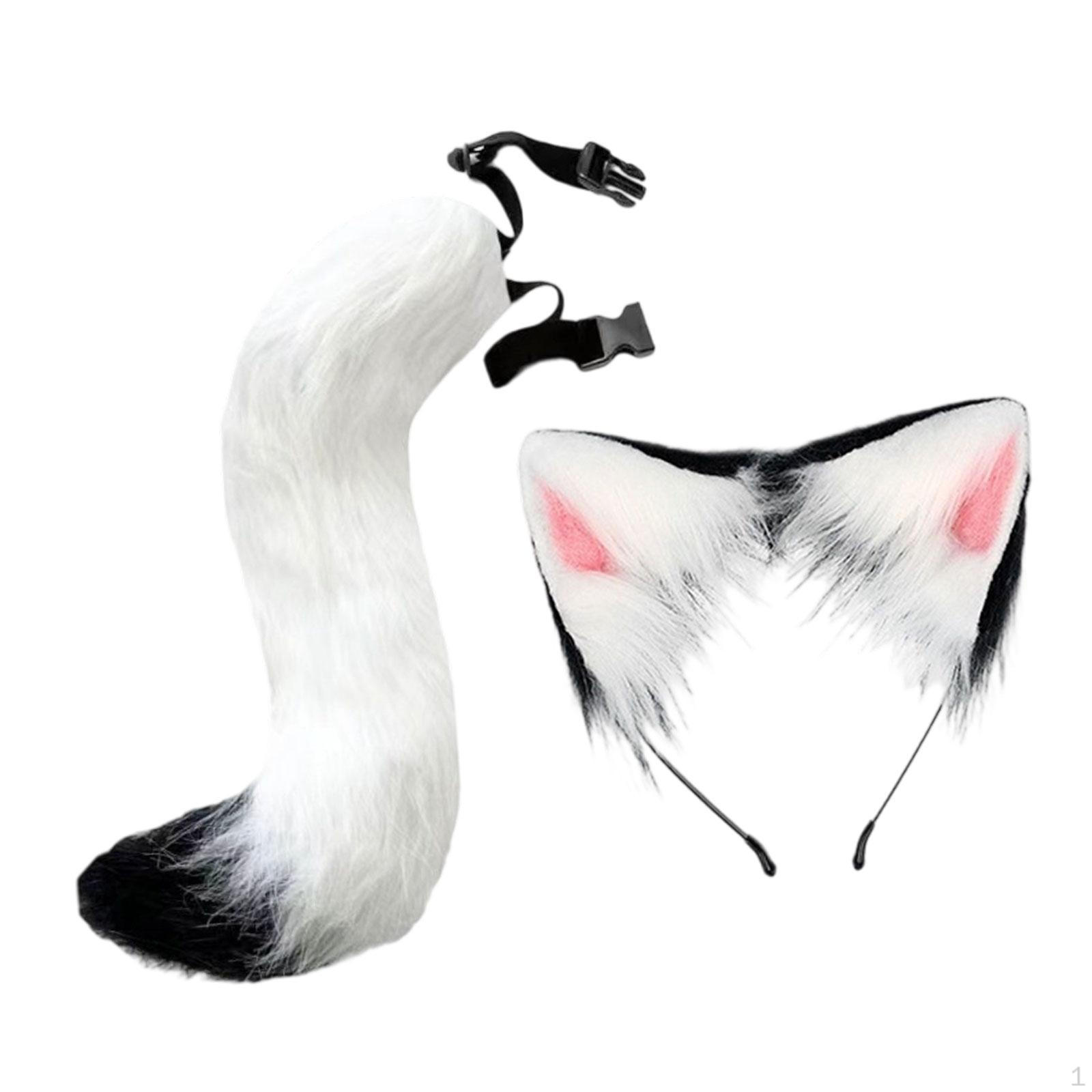 

Cat Ears and Tail Set Animal Cosplay Costume for Party Birthday Masquerade