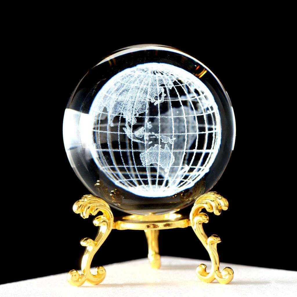 3D Laser-Engraved Crystal Ball: Galaxy Rose & Little Prince Gift