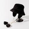 Solid Color Winter Fisherman Hat Warmer Ear Protection Cap Lamb Fur Cap Plush Panama Hat  Autumn
