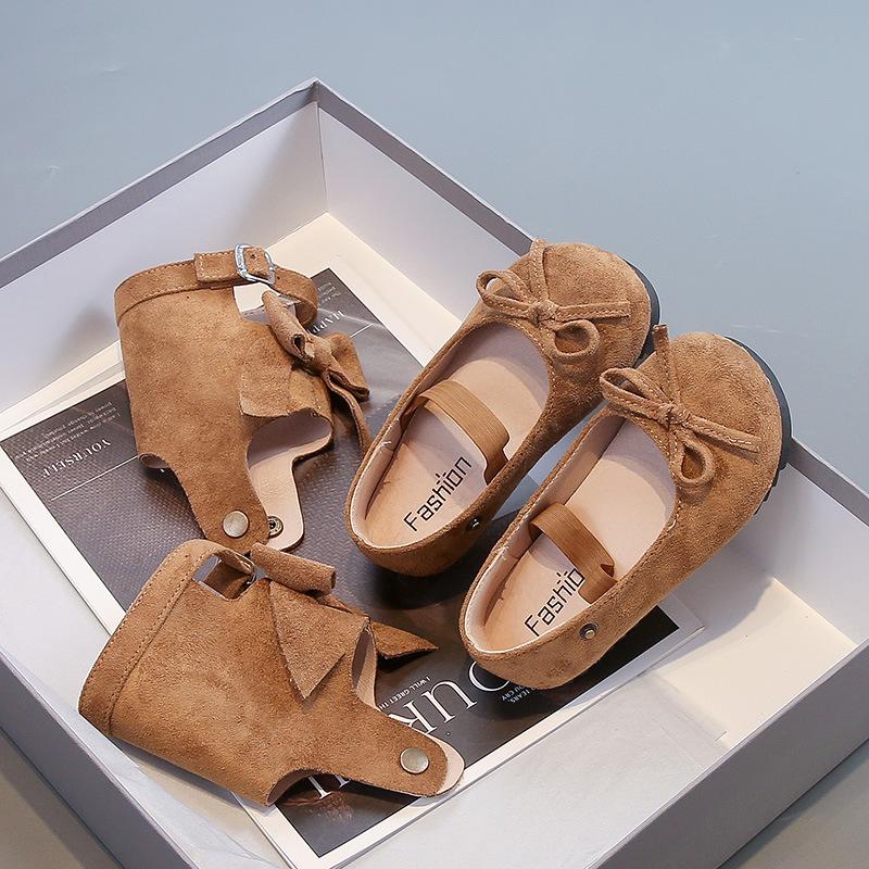 Spring Soft Sole Princess Shoes Girls Mary Jane Flats Retro Anti Slip Casual Wear size 23 хаки