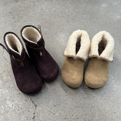 2025 Herbst neue Leder runde Zehen flache Sohle Mode Schneestiefel warm flauschig vielseitig kurze Stiefel trendige Schuhe Frauen