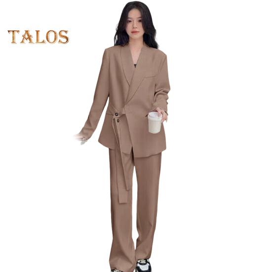 Costum pentru femei Jachetă cu revere cu mânecă lungă, cu nasturi laterali, cu șireturi, jachetă, culoare solidă, cu buzunare, îmbrăcăminte de afaceri