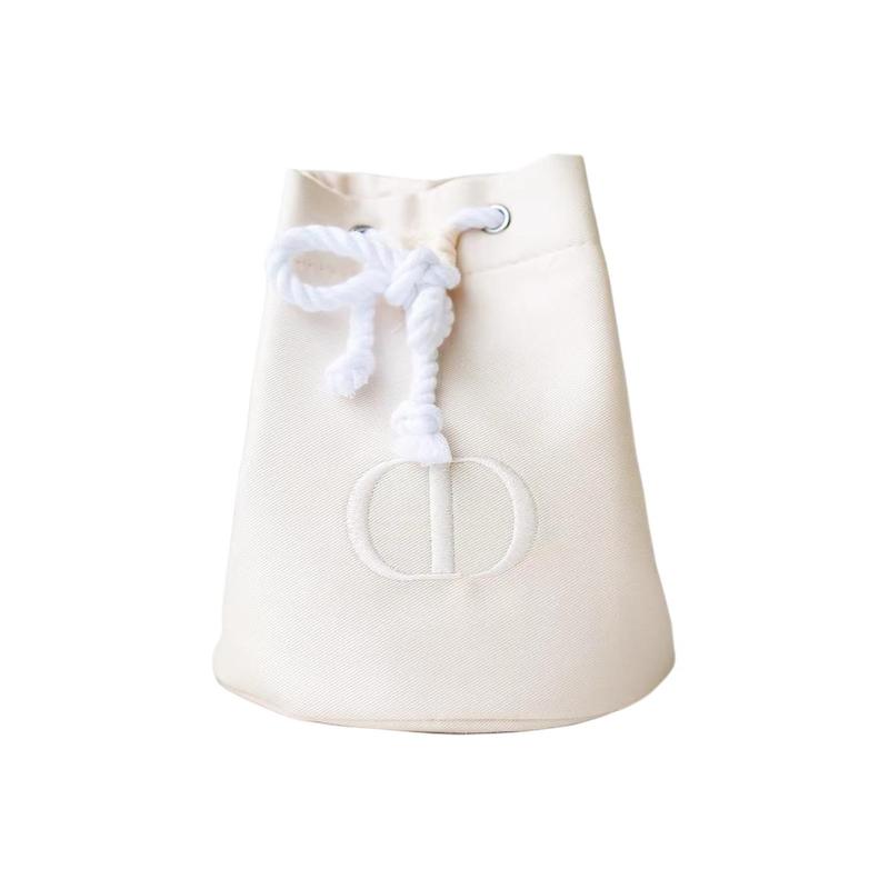 DIOR Beige Bucket Drawstring Cosmetic Bag бежевый