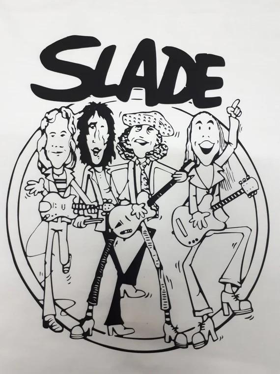 Slade band Caricature T-shirt Cotton Tee All Sizes IM0869 Unisex T-Shirt S