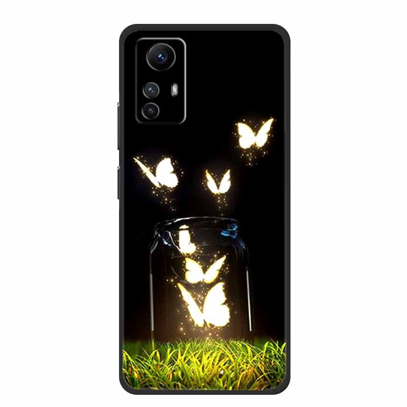 For Xiaomi Redmi Note 12S Case Cool Animals Soft Silicone TPU Phone Case for Redmi Note12S Luminous Butterfly Shockproof Fundas