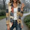 Women's Fashion Plaid Print Long Sleeve Ruffle Open Front Cardigan Outerwear for Everyday Wear