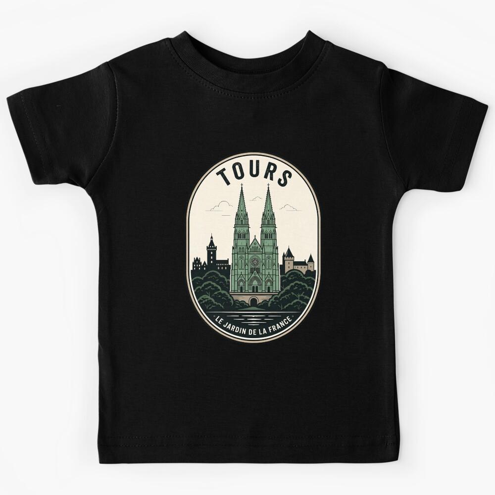 Tours France Saint Gatien Cathedral Vintage Emblem Kids T-Shirt 160