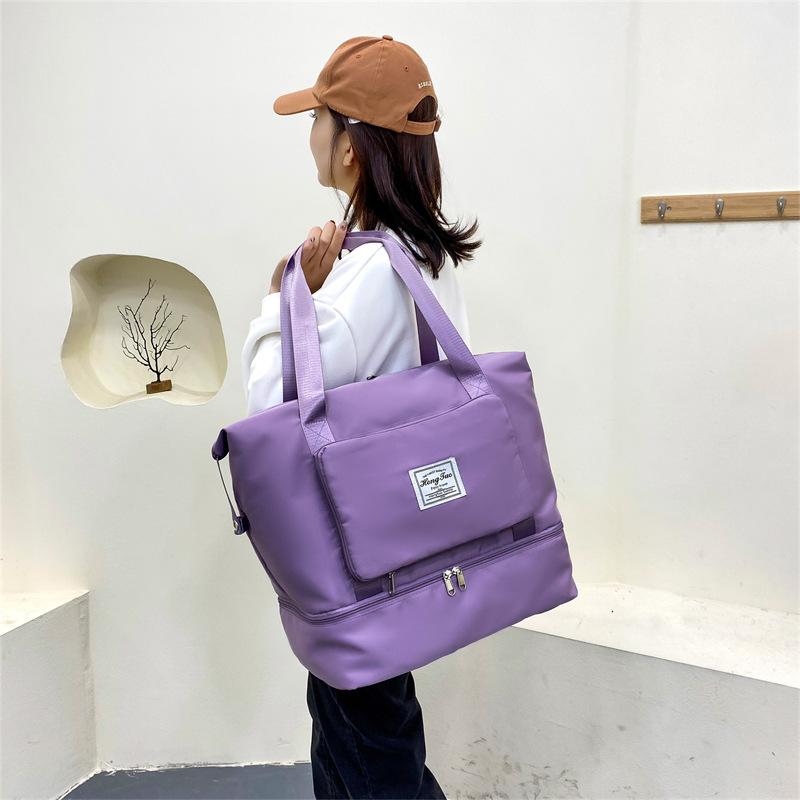 Dry and Wet Separation Fitness Swimming Bag Portable Large Capacity Shoulder Delivery Boarding Bag Folding Travel Bag