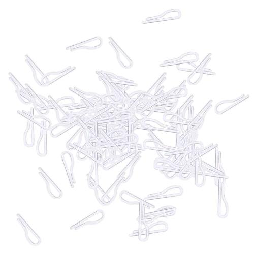 Prettyia Approximately 100 Pieces Plastic Shirt Collar Pins, Craft Pins, Concealed Clips, Transparent Peg Clips