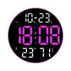 12 Inch Wall Clock Colorful Ambient Light Digital Clock Remote Control Large Screen Living Room Dual Alarms LED Alarm Clock