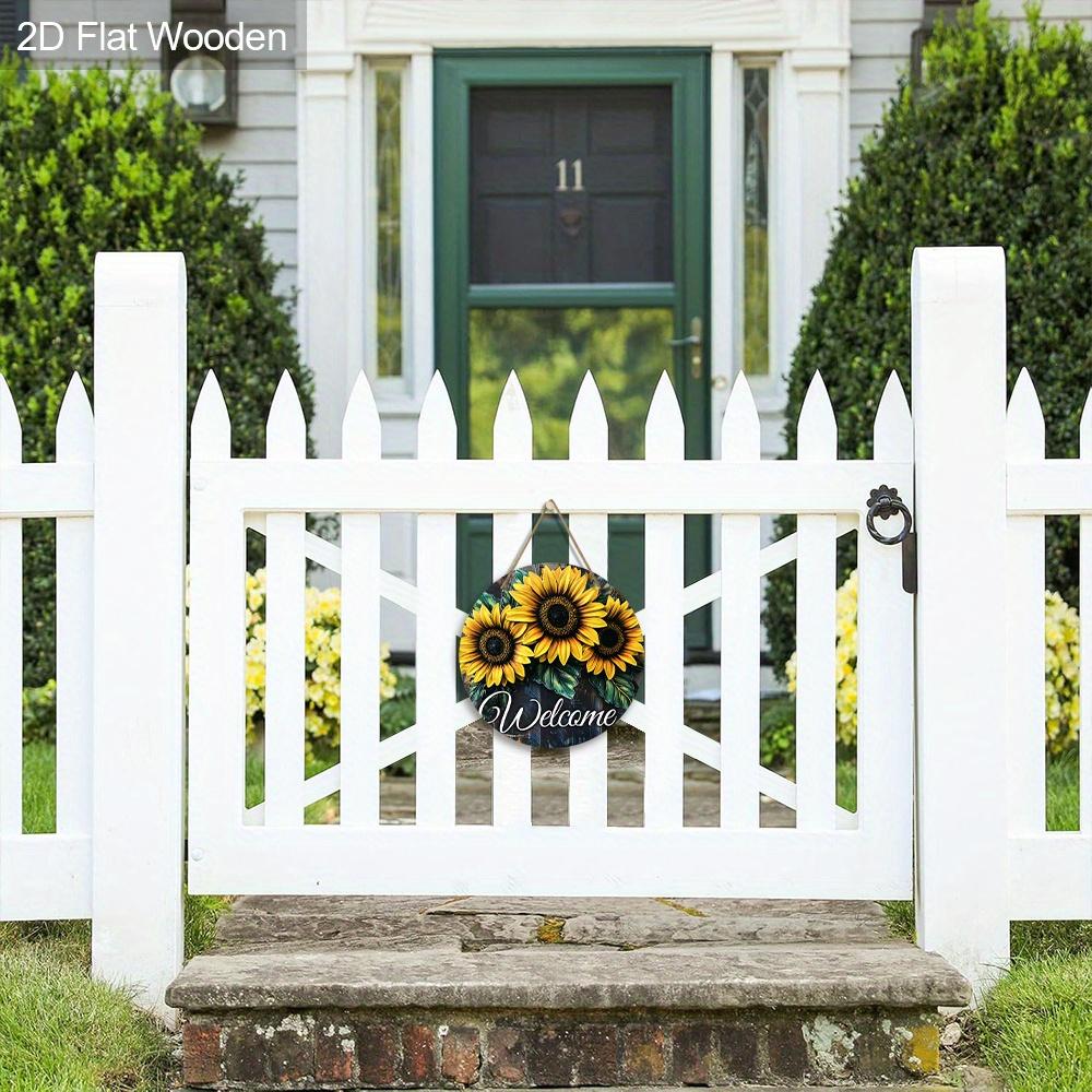 Rustic Wooden Welcome Sign with Sunflowers Pattern - Charming Decorative Plaque  - Ideal for Farmhouse, Front Door Decor - Party Decoration