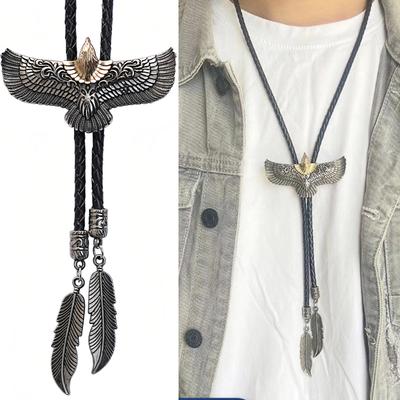 Bolo Tie for Men Carnivals Western Necktie Carved Eagle Buckle Decors Bolo Tie Accessories Necktie Men Women