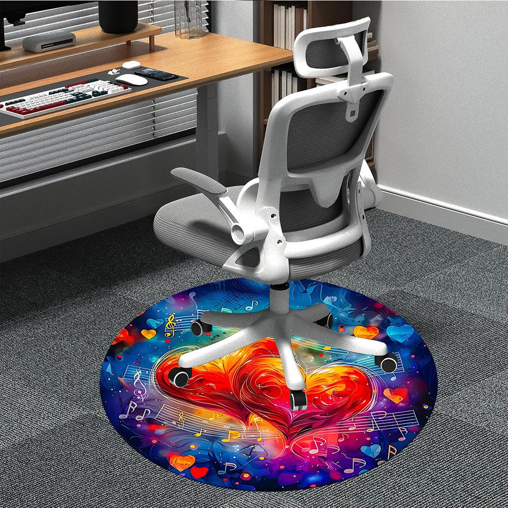 

1pc Heartbeat Music Chair Carpet for Office, Non-slip, Soft and Durable Office Rug, Perfect for Office yy251227136 80cm by 80cm