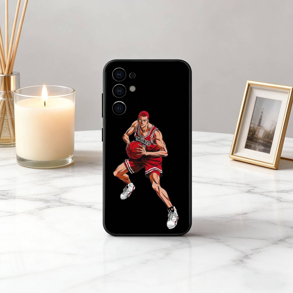 Cute Boys S-Slam-s D-Dunk Phone Case Black Silicone Soft For Samsung S25,S24,S21,S22,S23,S30,Ultra,S20,Plus,Fe,Lite