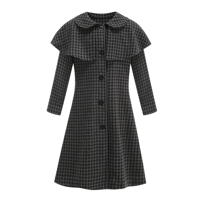 

Wednesday Addams Halloween Costume Girl Long Sleeve Coat For Cosplay Kids 110cm