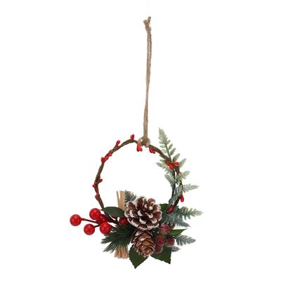 Guirlanda decorativa de Natal pendurada feita à mão, decoração de parede exclusiva de pinha para aniversário e feriado