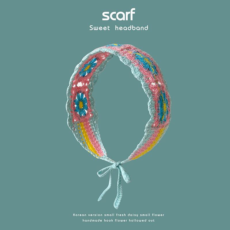 

Богемные вязаные крючком тюрбаны, винтажные модные повязки для волос, женский шарф для волос с цветочным узором, вязаная повязка на голову, головной убор, аксессуары для волос One Size