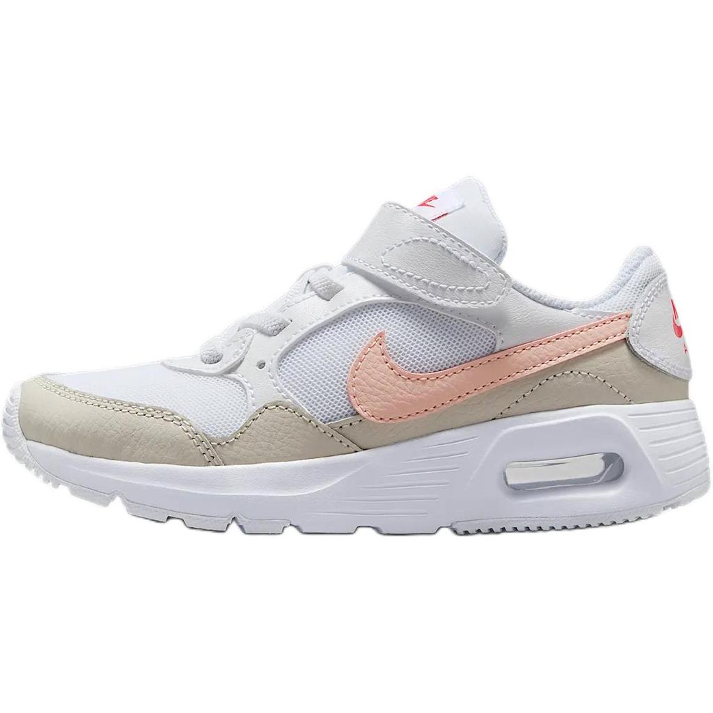 Nike Air Max SC Abrasion Resistant Breathable Low top Kids' Running Shoes White/Light Ore Brown/Echo Pink Kids' CZ5356-122